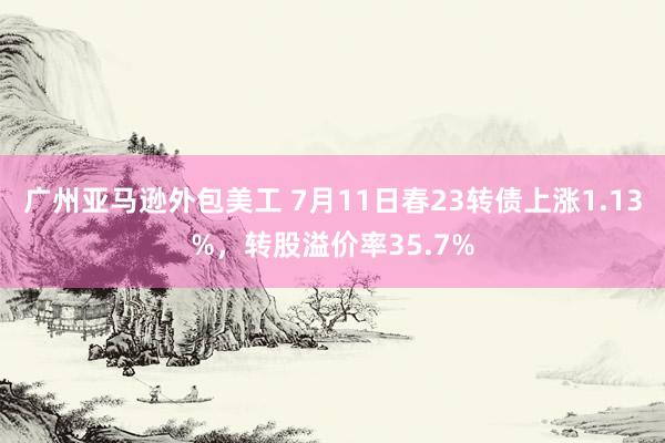 广州亚马逊外包美工 7月11日春23转债上涨1.13%，转股溢价率35.7%